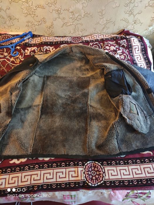 Дубленка мужская, натуральная, темная, на змейке