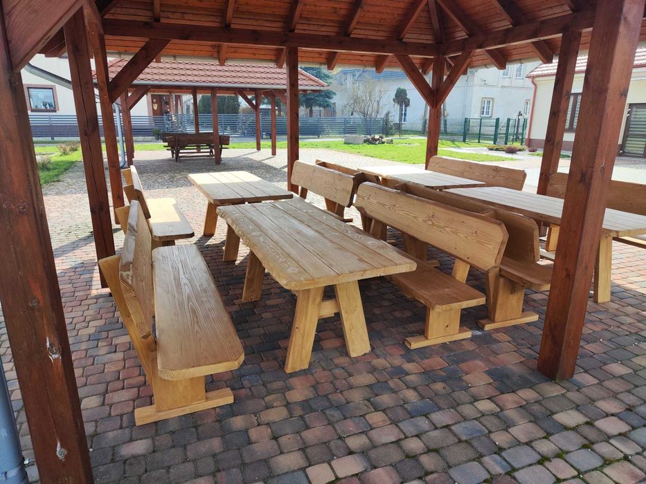 Meble ogrodowe drewniane góralskie biesiadne LITE DREWNO _