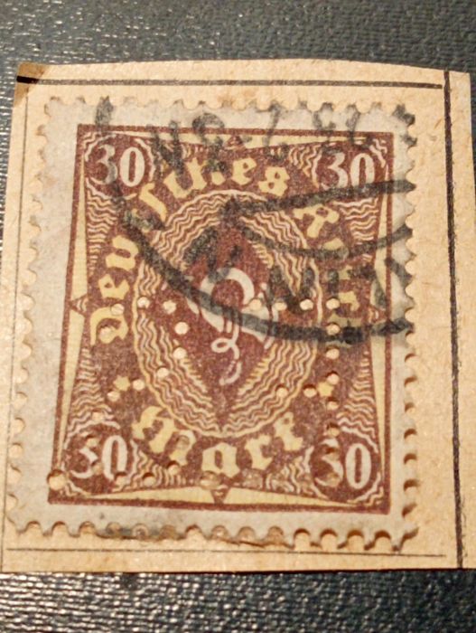 selo 30 mark - serie Postorn	 - Alemanha 1922 - castanho