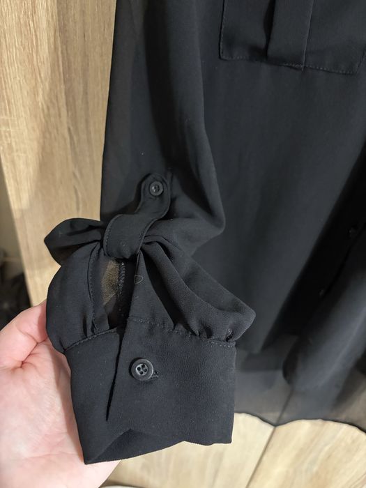 Czarna elegancka koszula M 38 klaszyczna do pracy