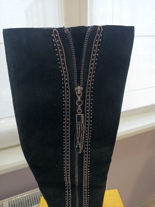 Ботфорти єврозима нові, 38р, шкіра/цегейка