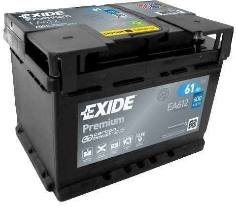 Akumulator Exide Premium 61Ah 600A PRAWY PLUS EA612