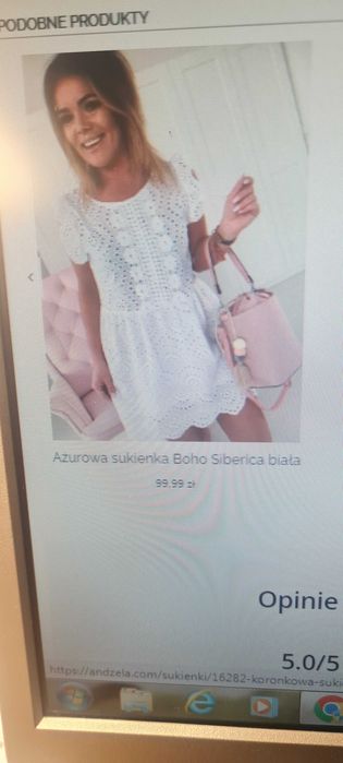 Ażurowa sukienka  , biała