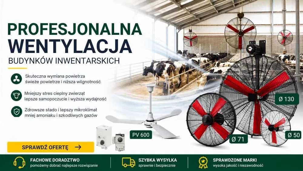 Wentylator do obory, mieszacz powietrza koszowy sufitowy MULTIFAN
