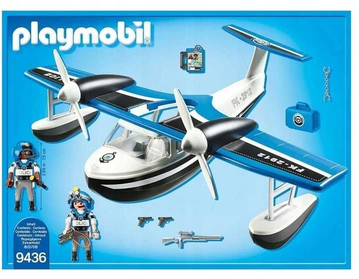 PLAYMOBIL Action 9436 Policyjny samolot wodny - mega zestaw 40 cm
