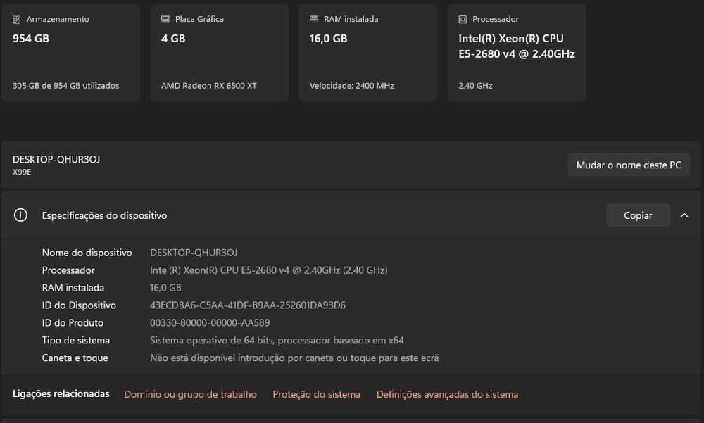 COMPUTADOR - Xeon E5 2680 v4 + RX 6500 XT