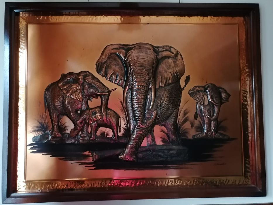 Quadro de origem sul africana com relevo