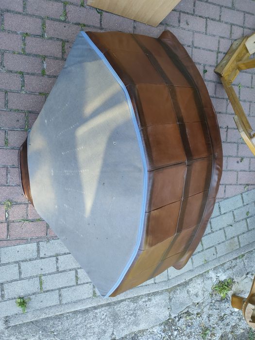 Narożnik  dębowy + skóra, fotel