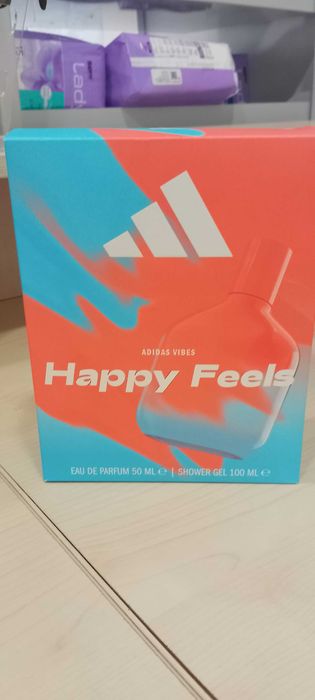 Adidas Happy feels zestaw woda perfumowana 50 ml i żel pod prysznic