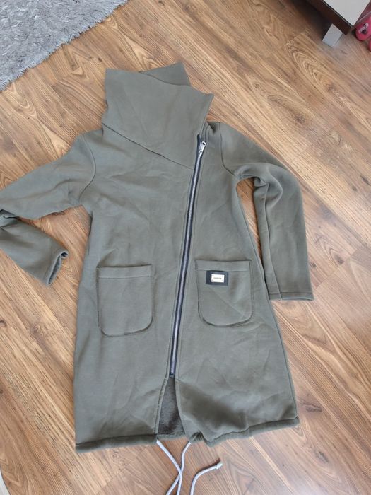Długa ciepła bluza khaki M