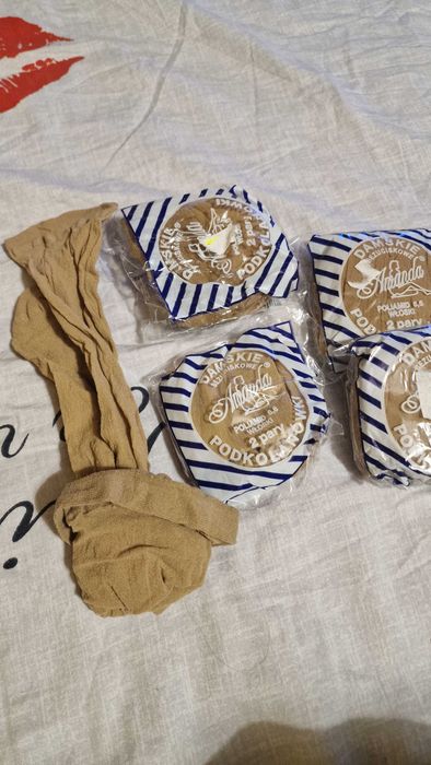 Podkolanówki damskie 9 par beżowe