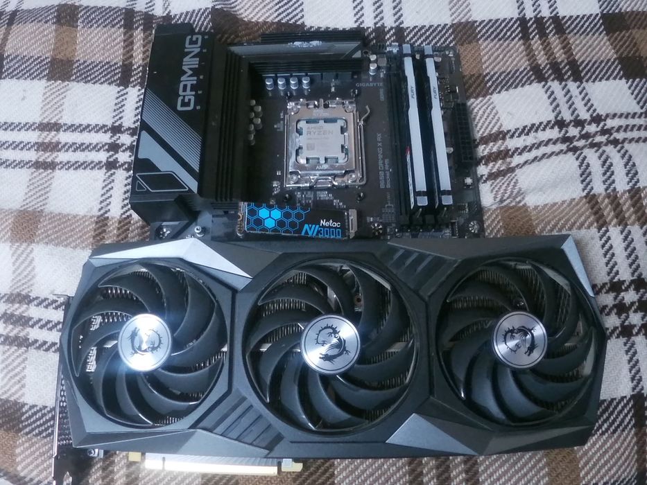 Мощный игровой сетап. Готовый комплект. Ryzen 5 7500f, b650, rtx3090, 16 gb ddr5, ssd m2
