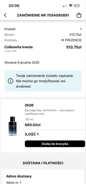 Dior sauvage edp 100ml