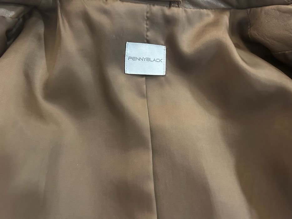 Casaco biker Pennyblack em pele genuína – Camel – Tamanho 42 IT
