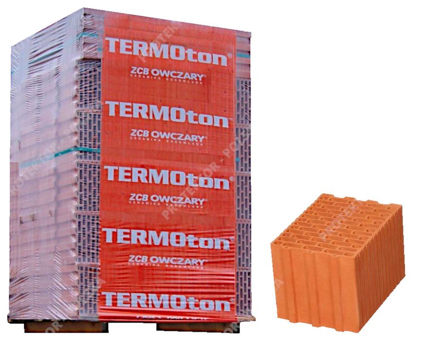 pustak TERMOTON 25cm cegła kratówka max ściana DIAMENT SZLIF OWCZARY