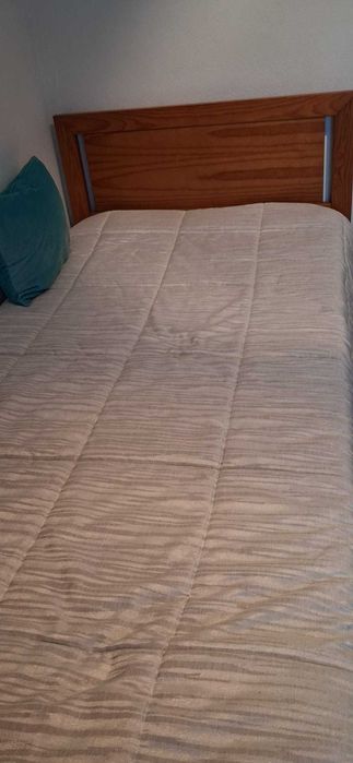 Conjunto Quarto Solteiro: Cama + Mesa Cabeceira + Secretária Estante