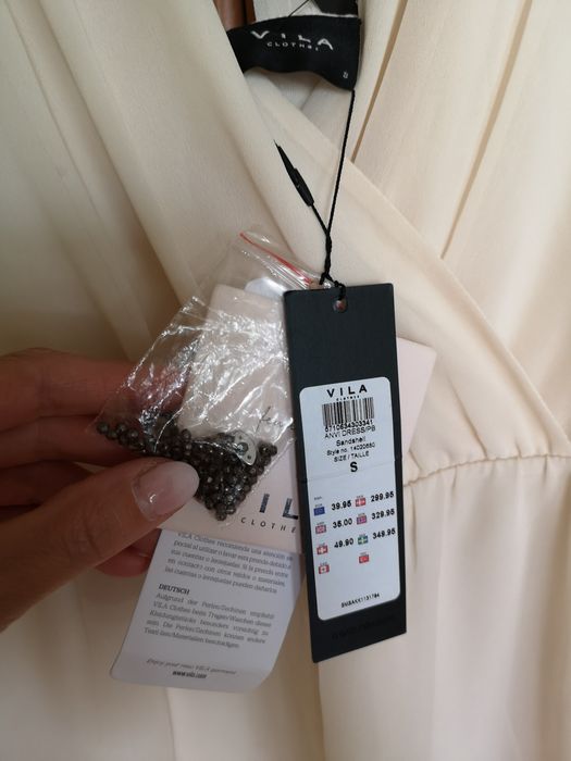 Nowa sukienka Vila rzymianka ecru elegancka Komunia lato krótka wesele