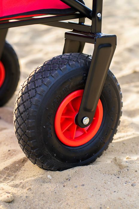 Wózek transportowy plażowy ogrodowy pompowane koła DMS BW04 czerwony