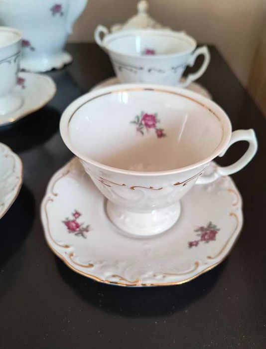 Porcelana Wałbrzych serwis kawa herbata lata 60-te design PRL LSP