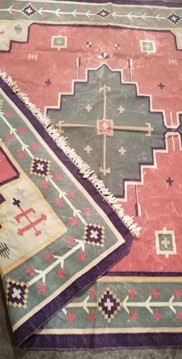 Vendo Tapete Kilim em algodão multicolor (178 cm x 178 cm)