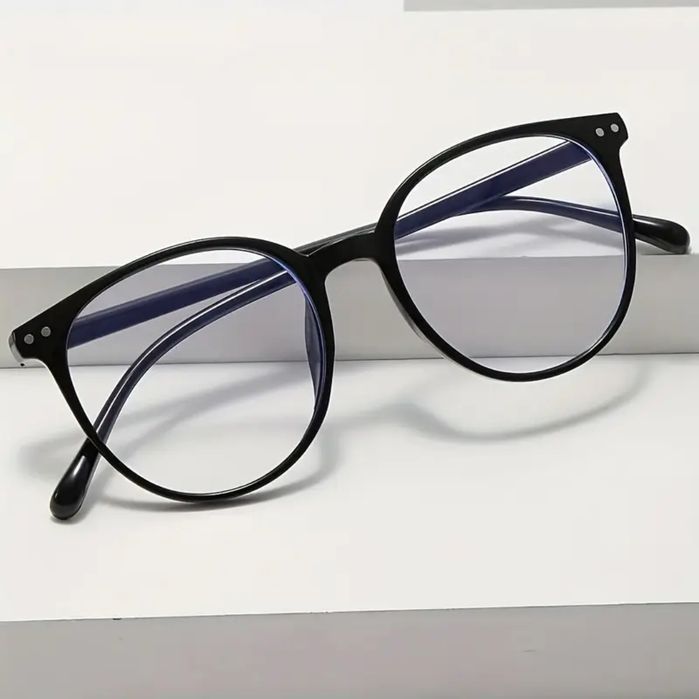 Nowe damskie okulary, retro, okragle, przezroczyste szkla