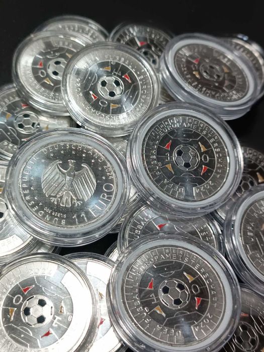 Campeonato Europeu de Futebol. Moeda .11 euro prata Alemanha 2024
.