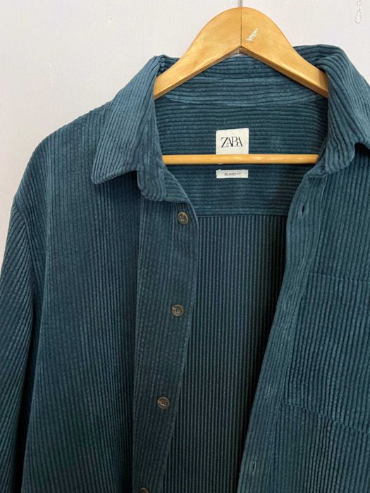 Вельветова сорочка Zara жіноча M-L / оверсайз