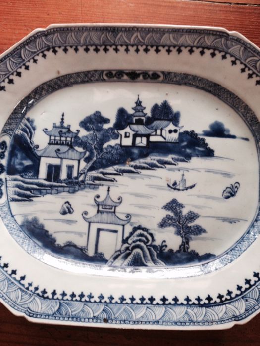 companhia indias travessa século XVIII paisagem fluvial 40cm