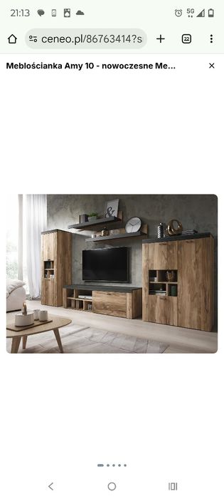 Meblościanka Amyn orzech satino