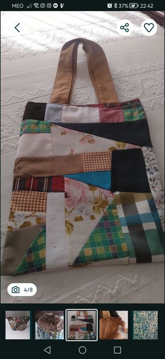 Sacos feito mão + tapete+ quadros ponte de cruz+copos Arcopal