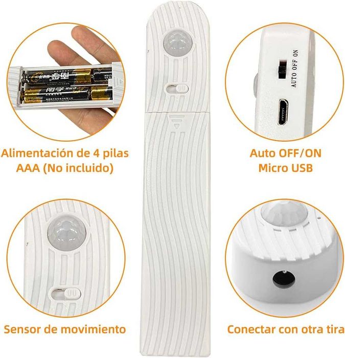 Fita de Luz LED interior 2 metros com sensor de movimento