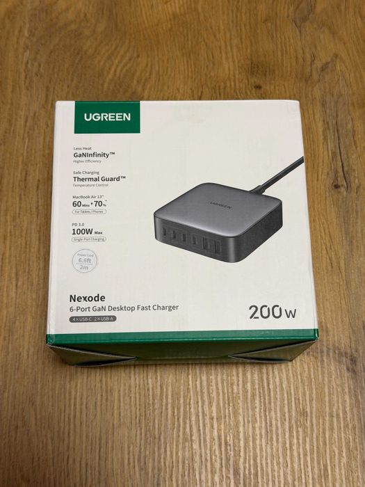 Ładowarka UGREEN Nexode 200W GaN 4x USB-C 2x USB-A biurkowa NOWA