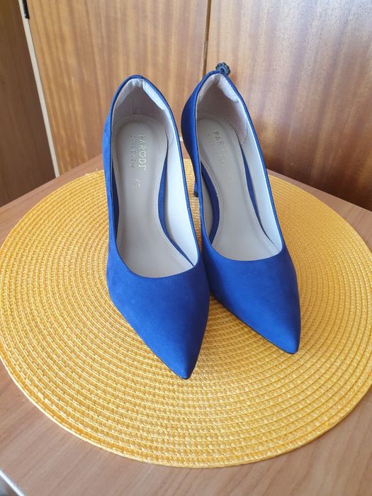 Granatowe niebieskie buty szpilki