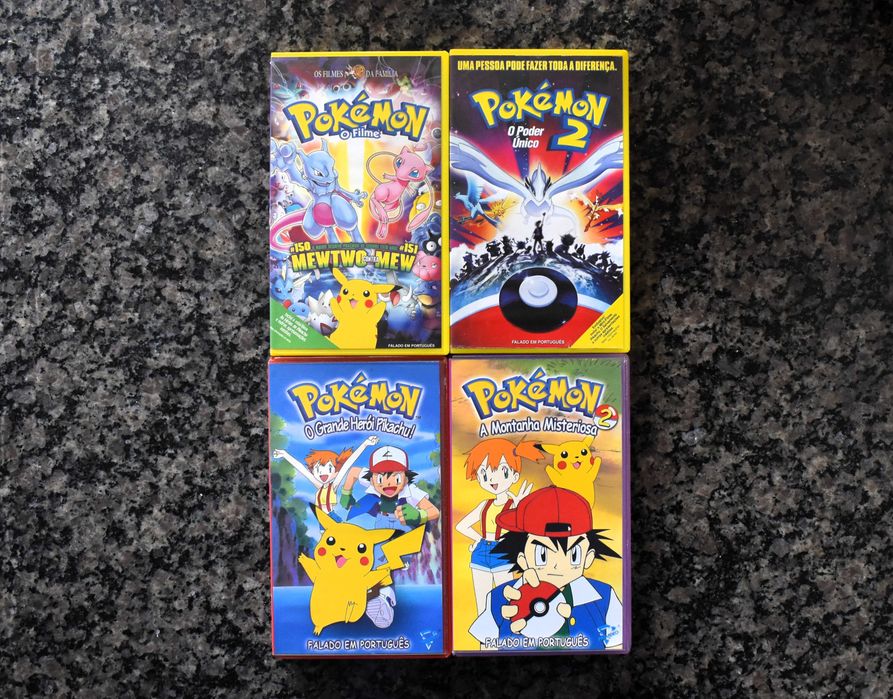 Lote 4 filmes Pokémon em VHS