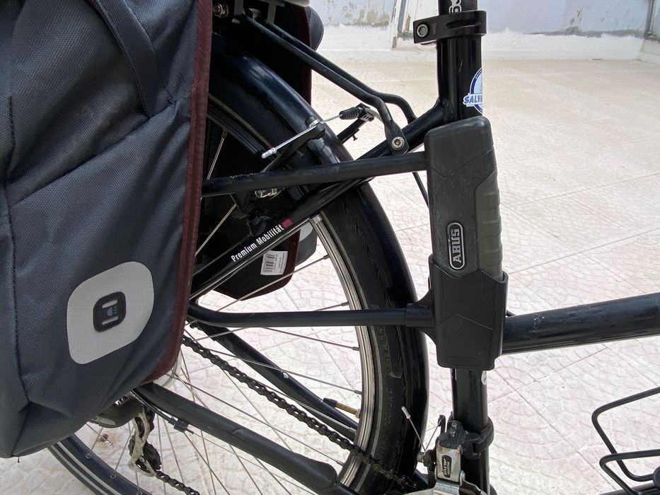 City and Touring Bike ready to ride with bags and basket