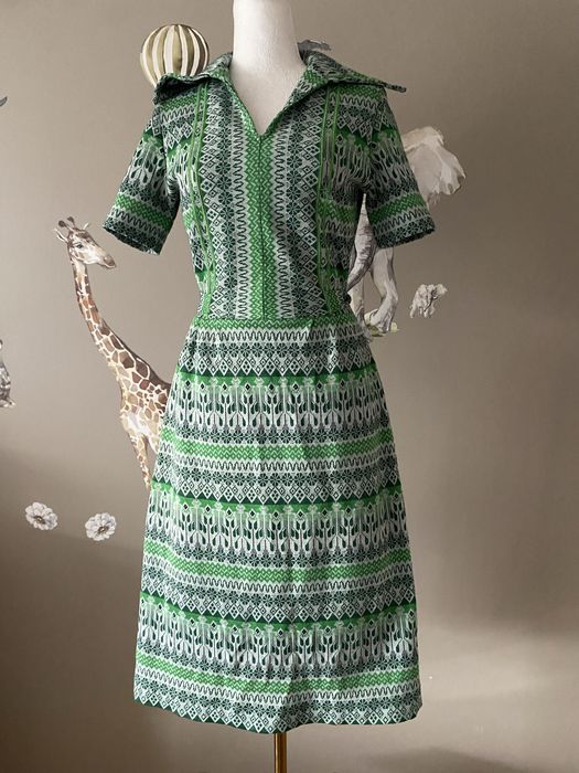 Dzianinowa sukienka Tricot Wrocław PRL lata 70 unikat