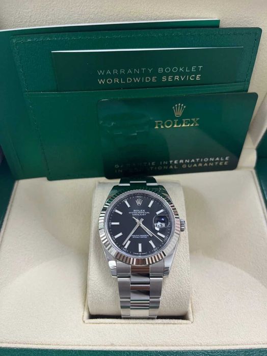 Годинник Rolex Datejust 41 Stainless Steel & White Gold - Black Index Dial - Fluted Bezel Ref# 126334