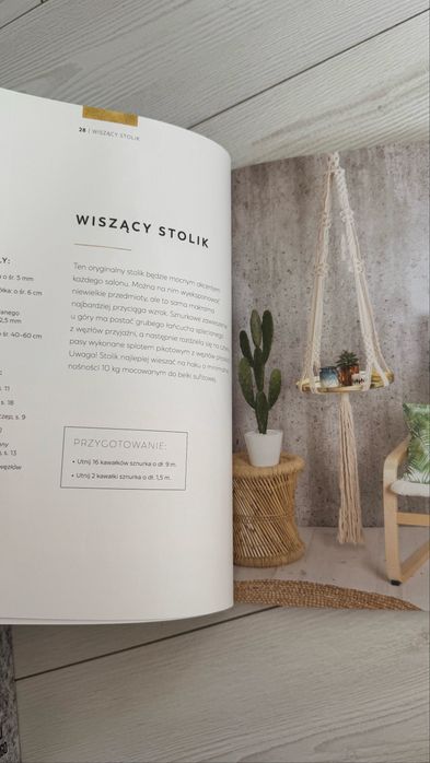 Książka makrama dla początkujących ze sznurkiem w zestawie