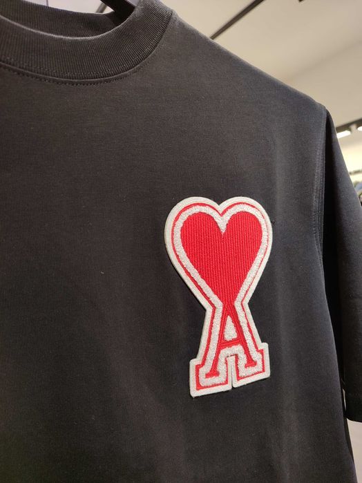 Футболка AMI Paris Exclusive Ami De Coeur T-Shirt Black Red Heart