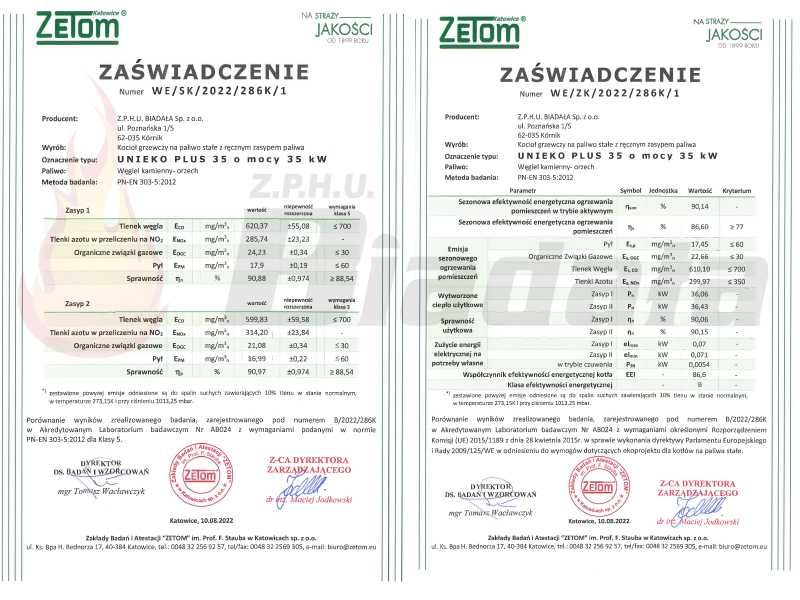 Kocioł piec NADMUCHOWY na WĘGIEL 5 klasa 35 kW