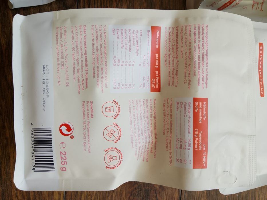 Zestaw kolagen glow 25 wołowy z biotyną hydrolizat
