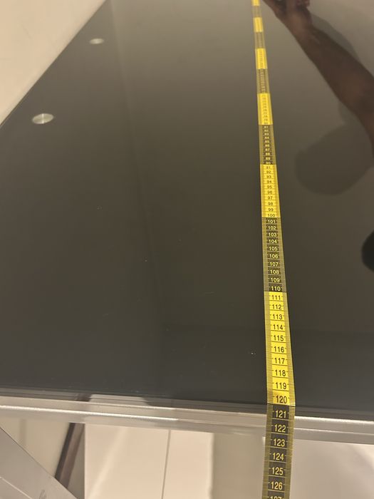 Mesa de Jantar Extensível em Vidro Preto (120 cm a 180 cm)