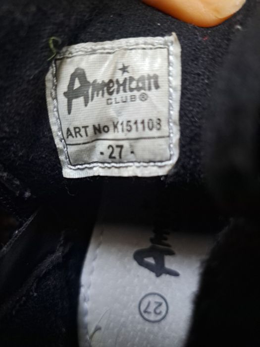 Czarne buty ocieplane dla dziewczynki,. American Club, 27 cm