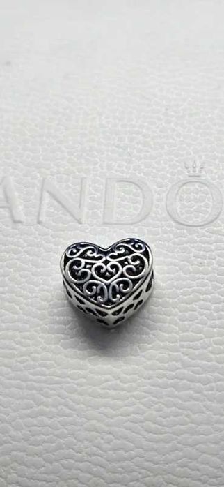 Nowy charms srebrny 925 w kształcie serca – bez pudełka