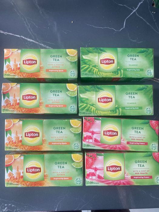 8 sztuk zielonej herbaty Lipton