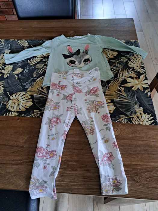 Komplecik h&m 92 bluzeczka i leginsy