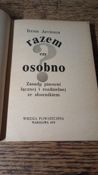 Razem czy osobno. Irena Arctowa