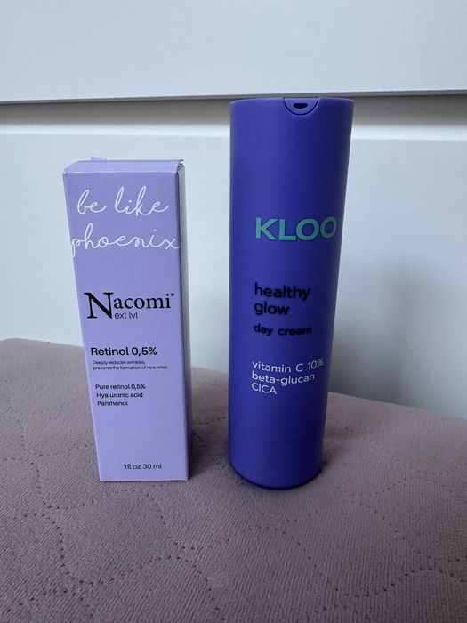 Krem KLOO Healthy Glow na dzień + serum Nacomi