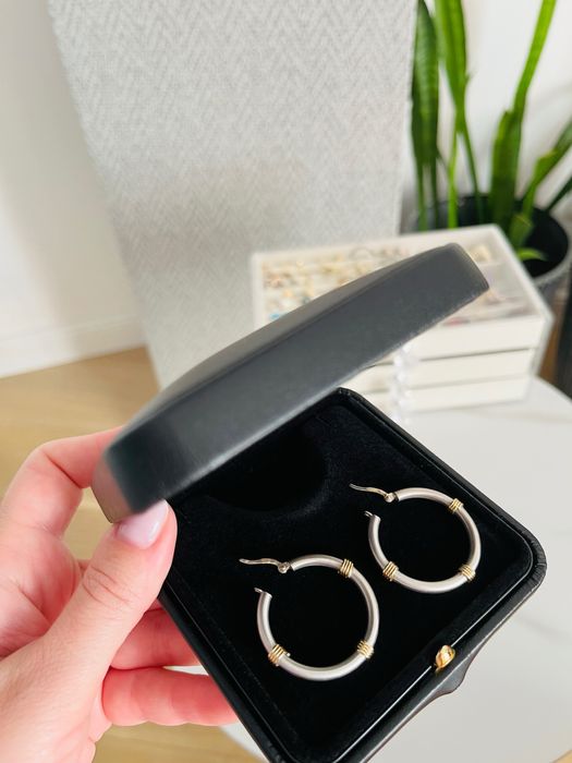 Нові золоті сережки 585 проби  біле матове золото