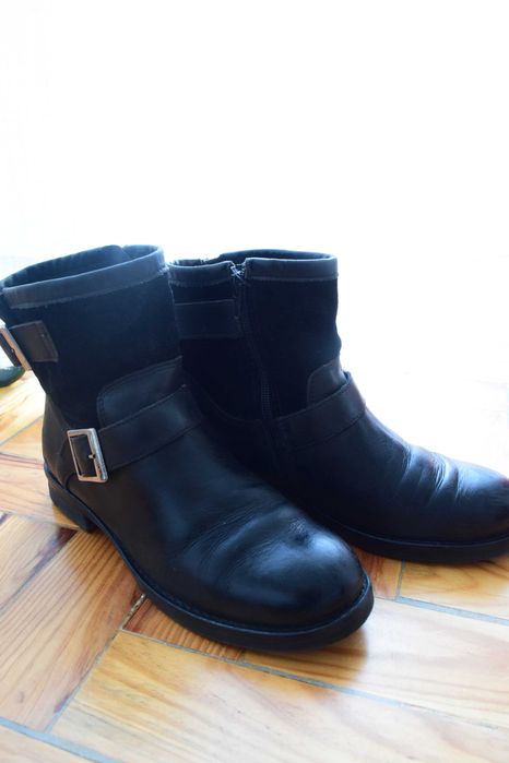 Botas de senhora de pele e camurça 38